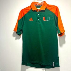 Adidas University of Miami U Hurricanes Polo Shirt Men’s Size Small.